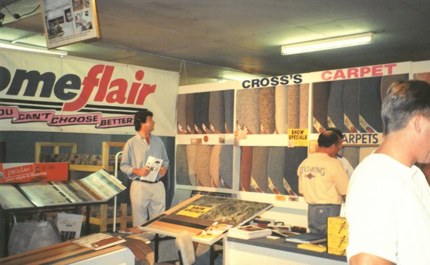 A Cross's Carpets show stand in the early 1990s